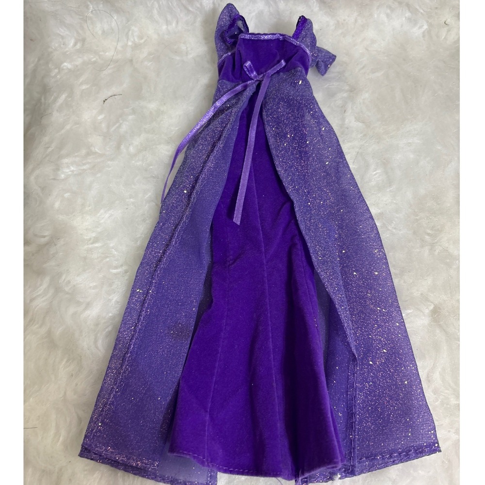 Barbie Doll Dress Fashion Avenue Purple Velvet Glitter Gown Excellent Vintage